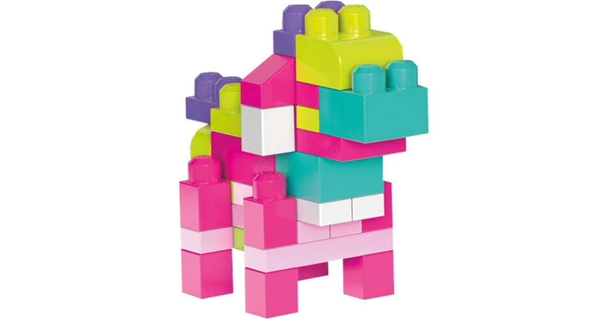 MattelFirst Builders - Big Building Bag (Roze), 60 stuks Constructiespeelgoed  (DCH54)