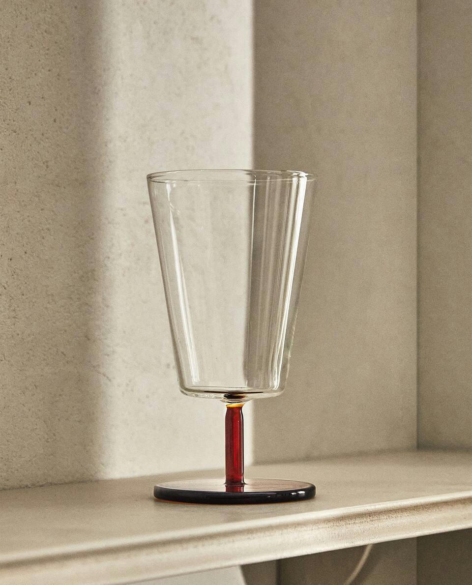 Copo de borosilicato com haste colorida