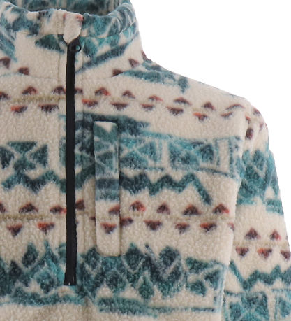 Billabong Fleecetr?je - Boundary Mock Neck - Hvid/ Grøn/R?d