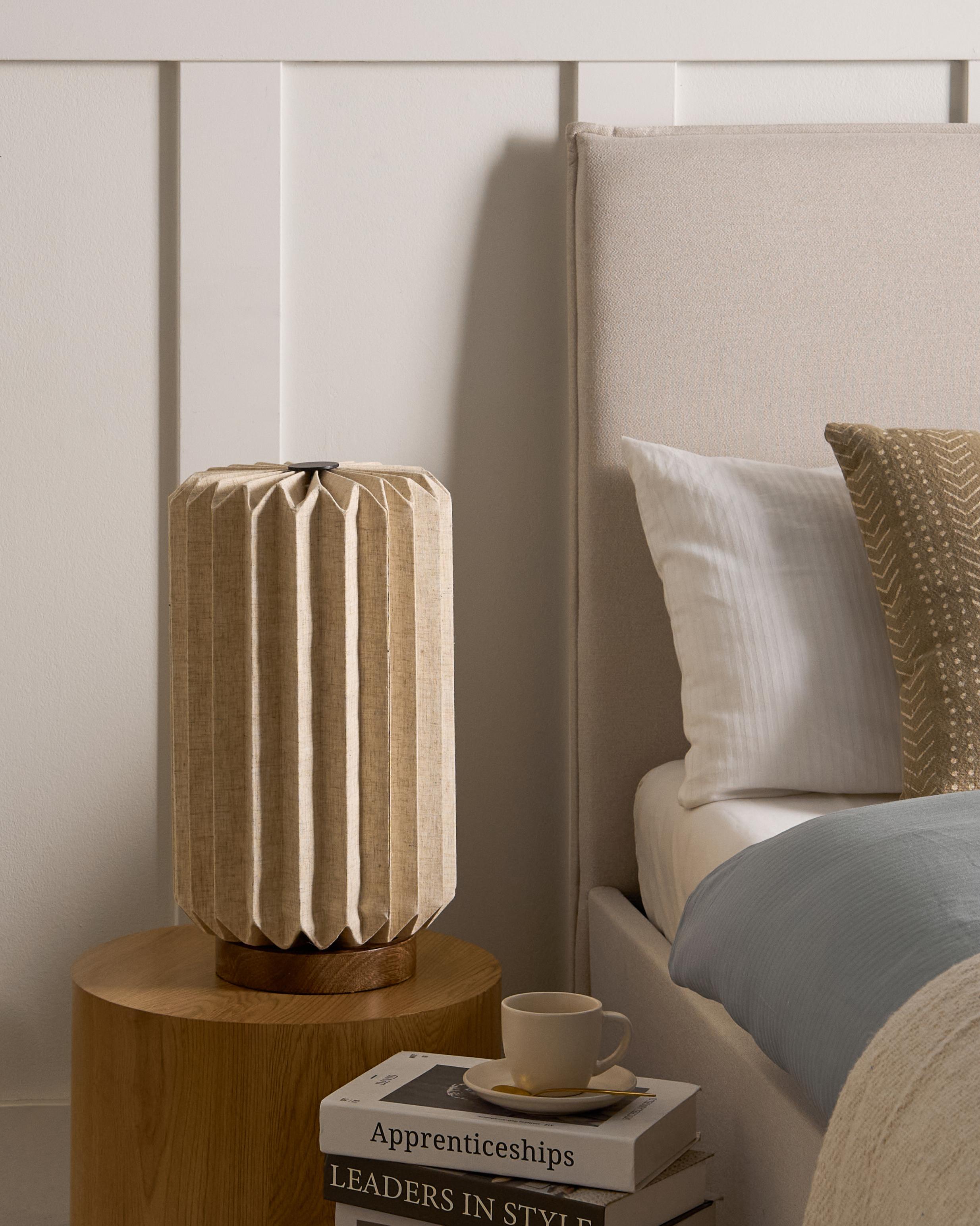 Tafellamp VALLASAN Katoen Beige