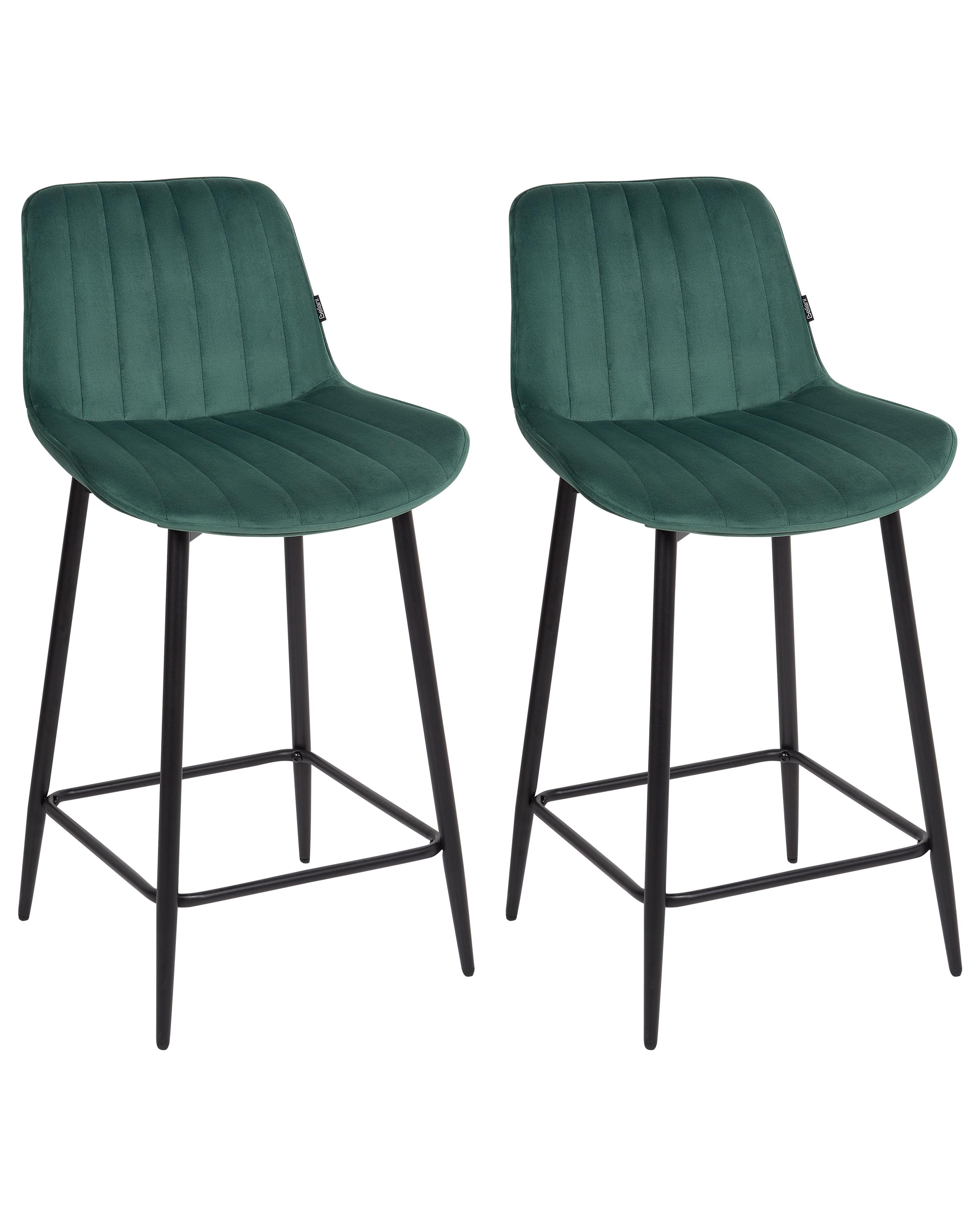 Set van 2 barstoelen DUBROVNIK Fluweel Smaragdgroen