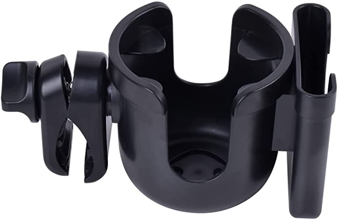 2in1 Universal Getränke   Smartphone Halterung 360° Fläschchen Halterung für Kinderwagen / Fahrrad - Schwarz