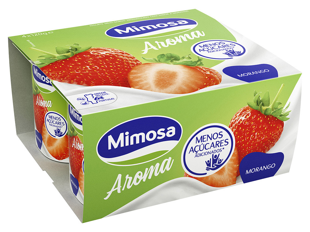IOGURTE MIMOSA AROMA MORANGO 4X120G