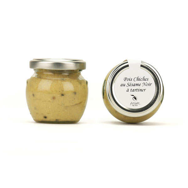 Crème de pois chiches et sésame noir à tartiner