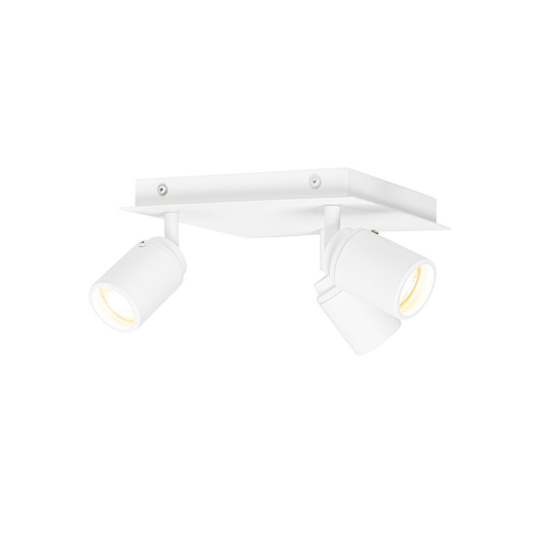 Smart badkamer spot wit vierkant 3-lichts IP44 incl. 3 Wifi GU10 50mm - Ducha