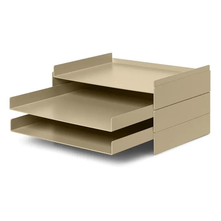 Ferm Living Organiseur de bureau en métal  | Beige