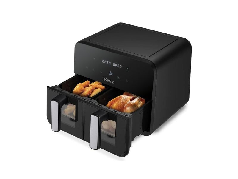 Koenig Heissluft-Fritteuse Quick & Pure 5, 4.5 l Doppel-Heissluftfritteuse