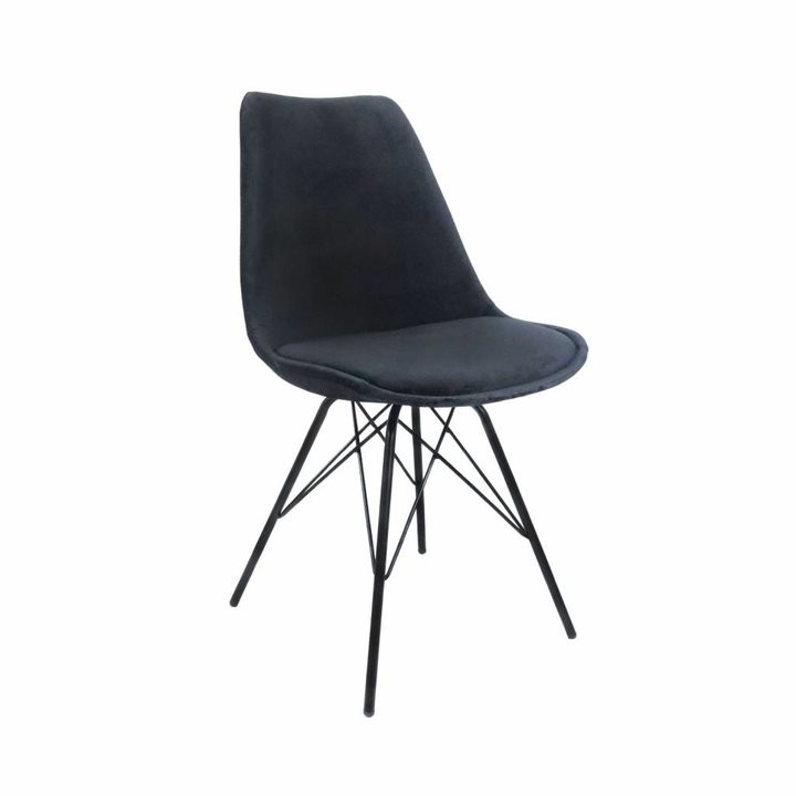 Kick collection - Stoel Velvet - Zwart