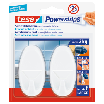 Tesa Powerstrips haak groot ovaal 2 stuks