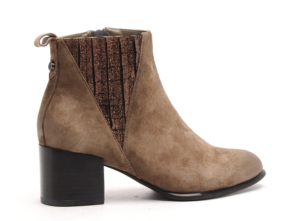 Fugitive boots bottine talons femme flak beige