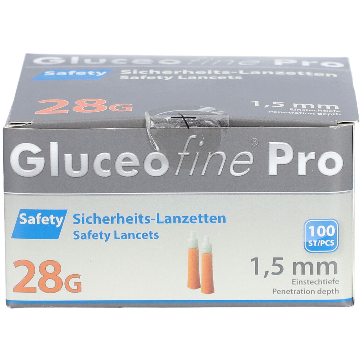 Gluceofine® Pro Safety Sicherheits-Lanzetten 28 G, 1,5 mm