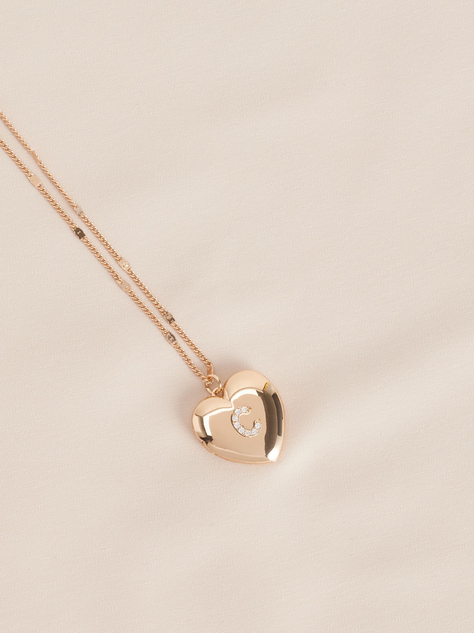 Goudkleurig - Initial Heart Locket Necklace