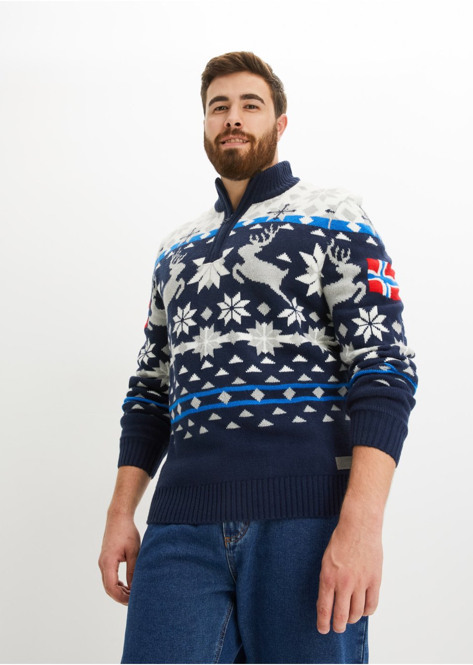 Pull camionneur à motif norvégien