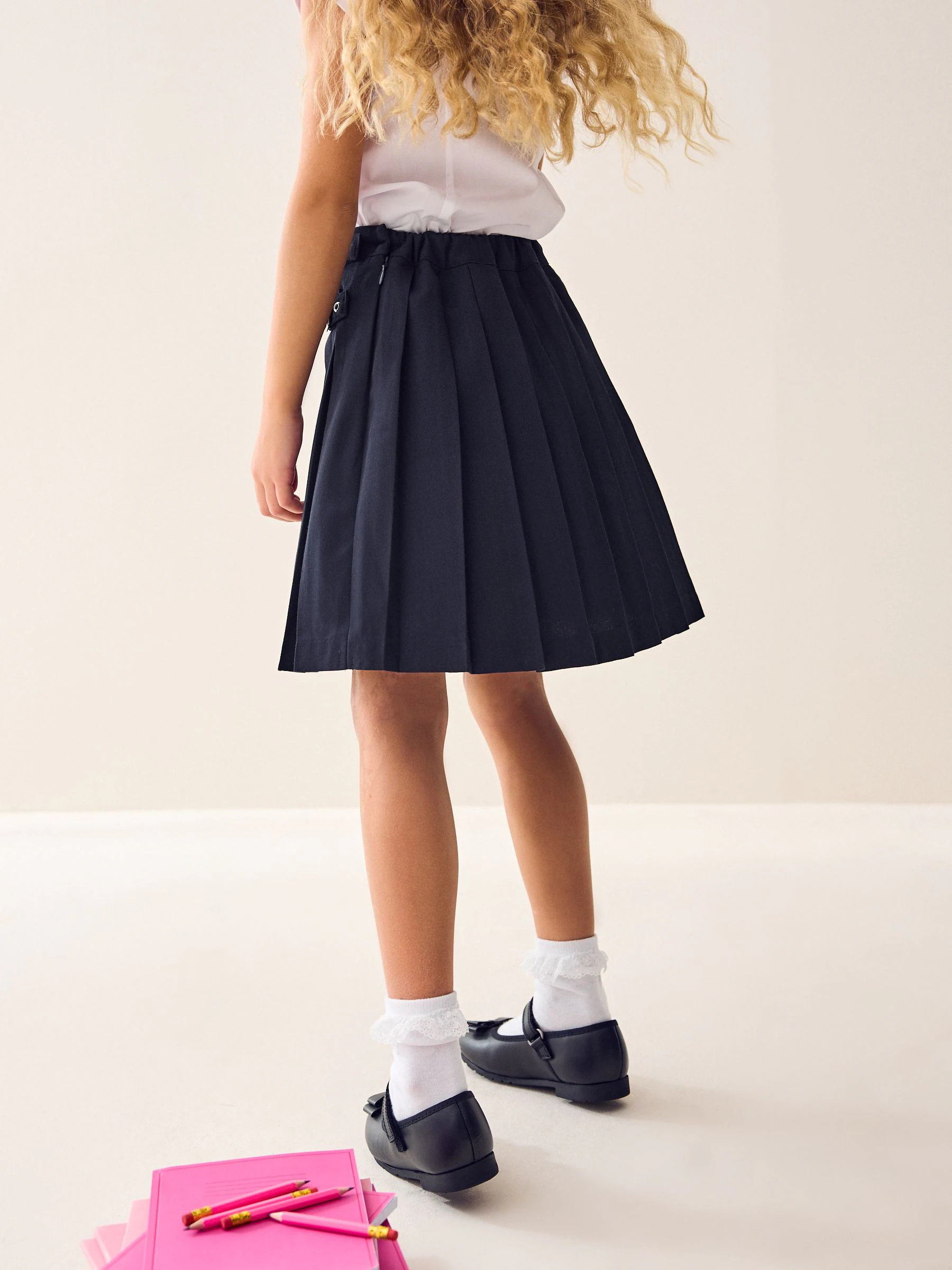 Marineblauw - Schoolkilt (3 - 16 jr)