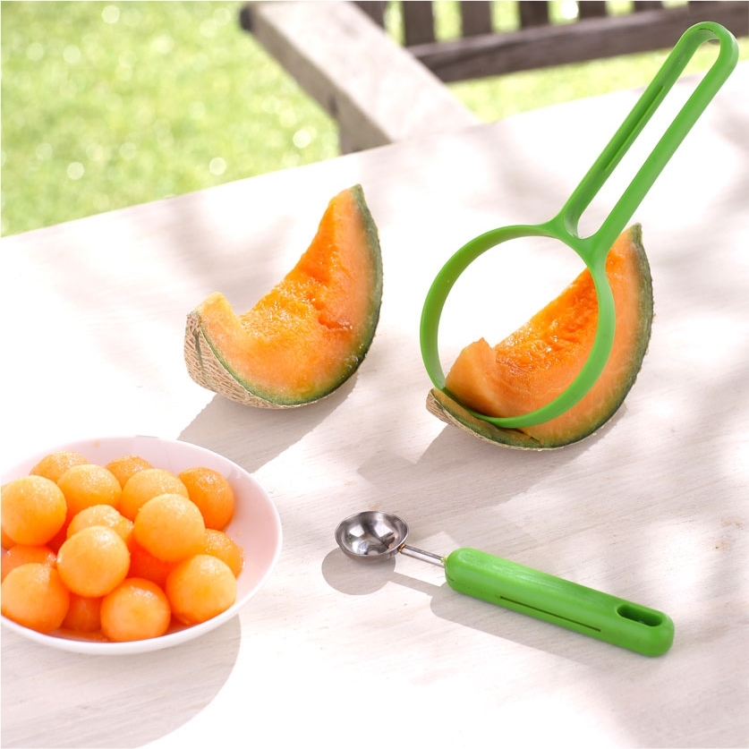 Ustensiles à melon vert