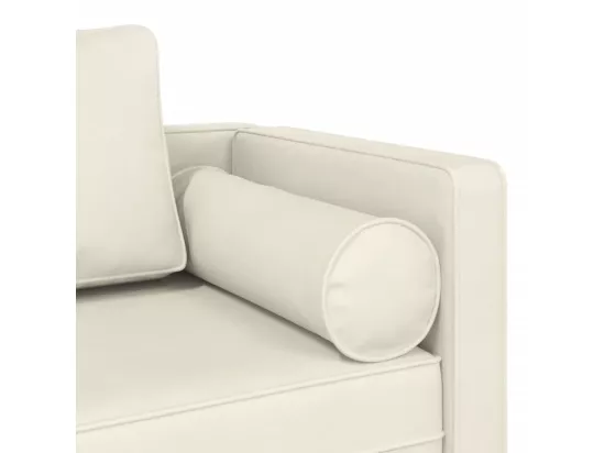 Prolenta Premium - Chaise longue avec coussins crème velours