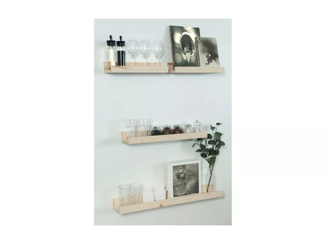 Etagère murale en pin massif - L60 x H7 cm