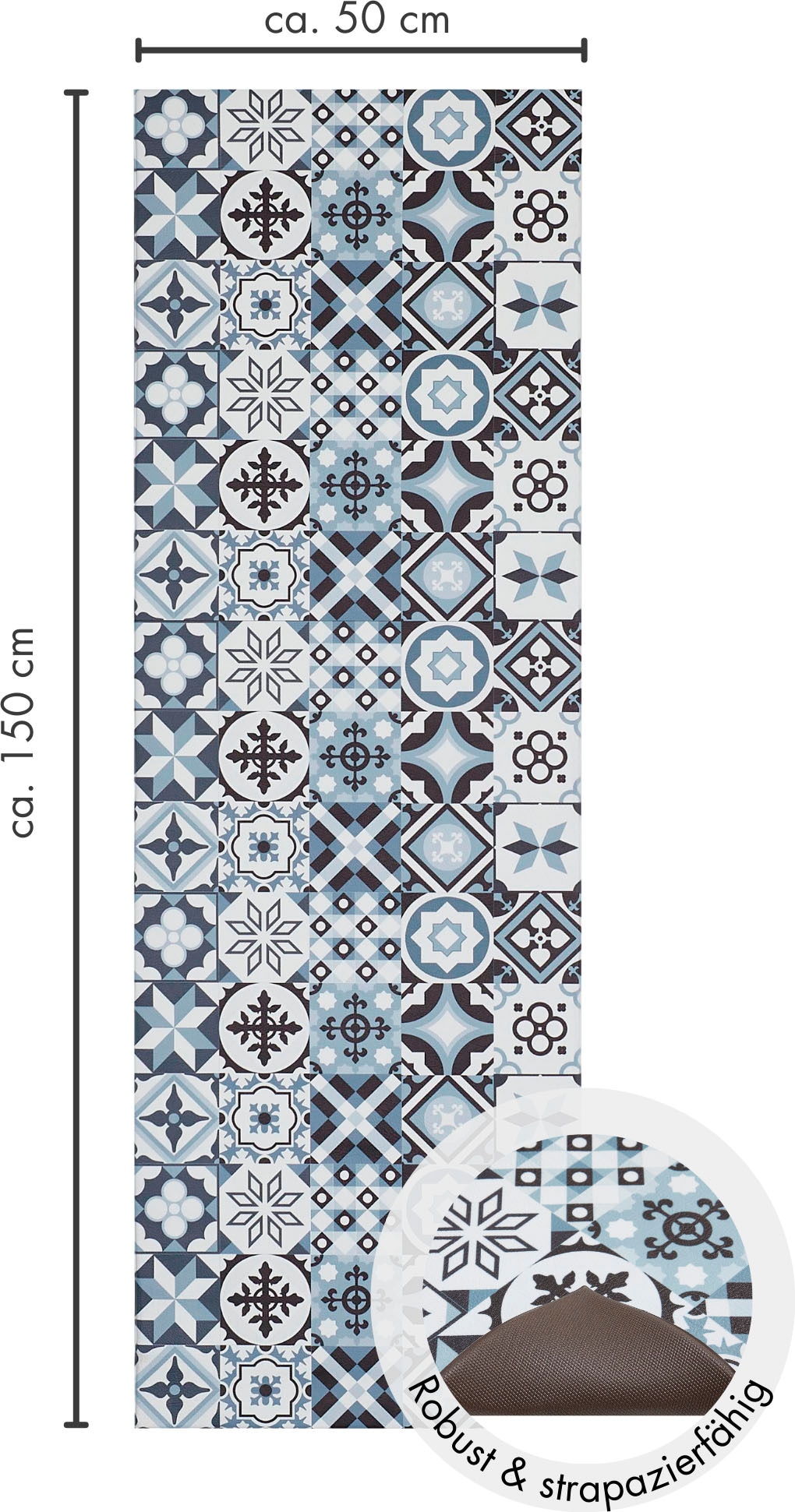 Andiamo Vinylteppich »Marrakesch« rechteckig 3,5 mm Höhe abwischbar, rutschhemmend, Fliesen oder Beton Design, auch als Läufer