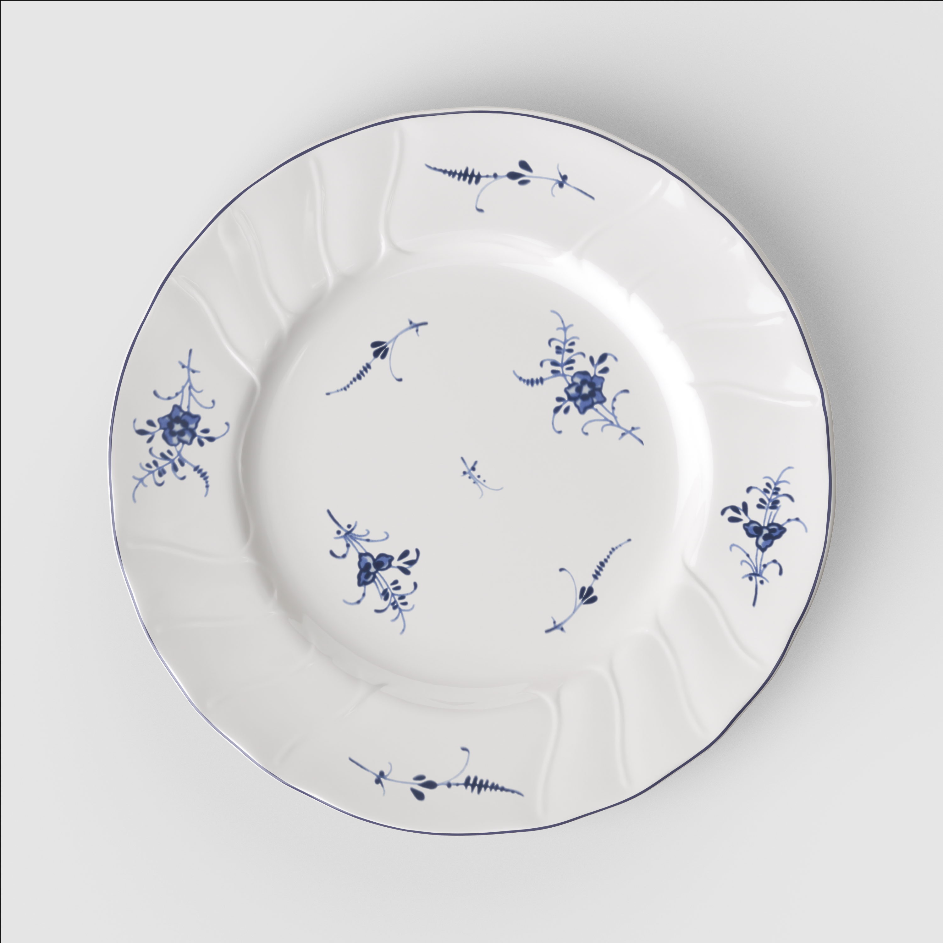 Vieux Luxembourg Appetizer and dessert plate White, 8.1'', Premium Porcelain