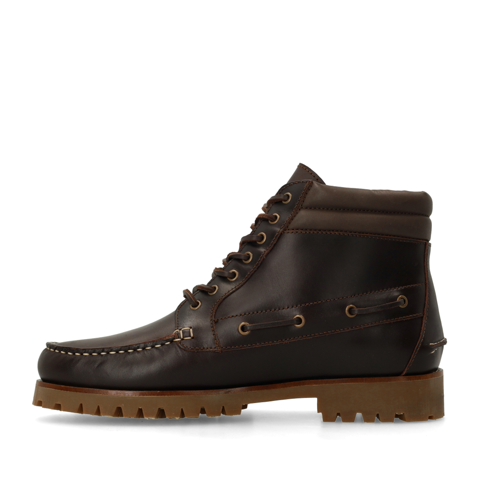 Donkerbruine leren veterboots