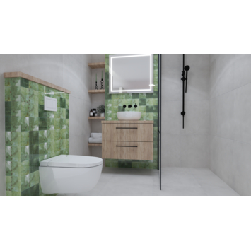Wandtegel Fermo groen 12,5 cm x 12,5 cm keramiek 0,587 m²