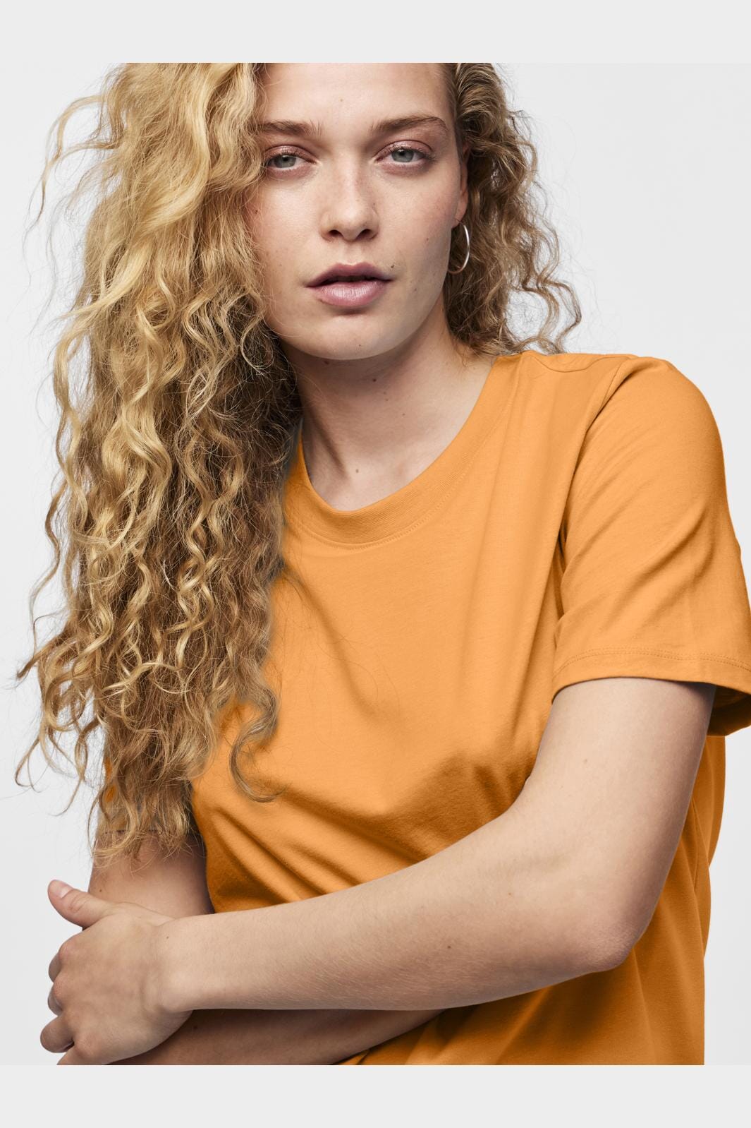 Pieces Pcria Ss Solid Tee 4386929 tangerine