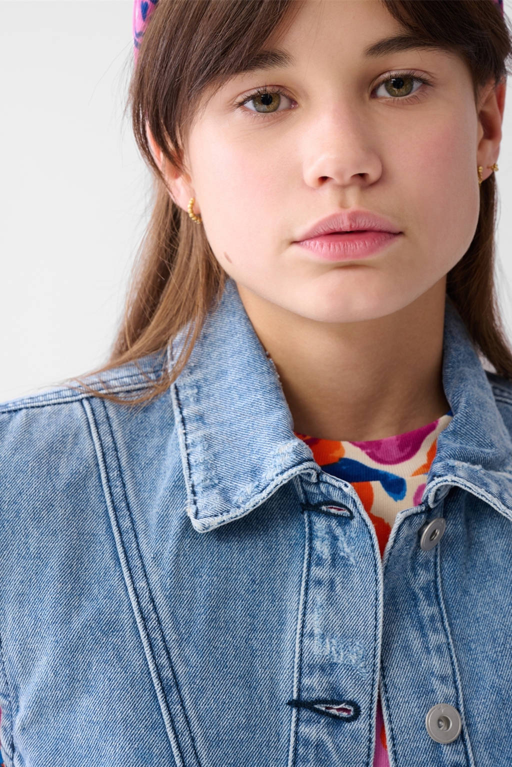 Shoeby denim artwork gilet blauw