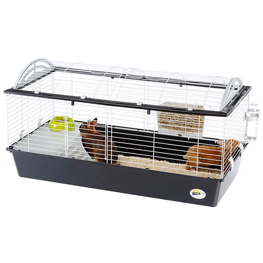 Ferplast cage pour rongeurs casita 120 pour lapins, cochons d'inde, cochons d'inde, en métal, accessoires inclus : mangeoire,