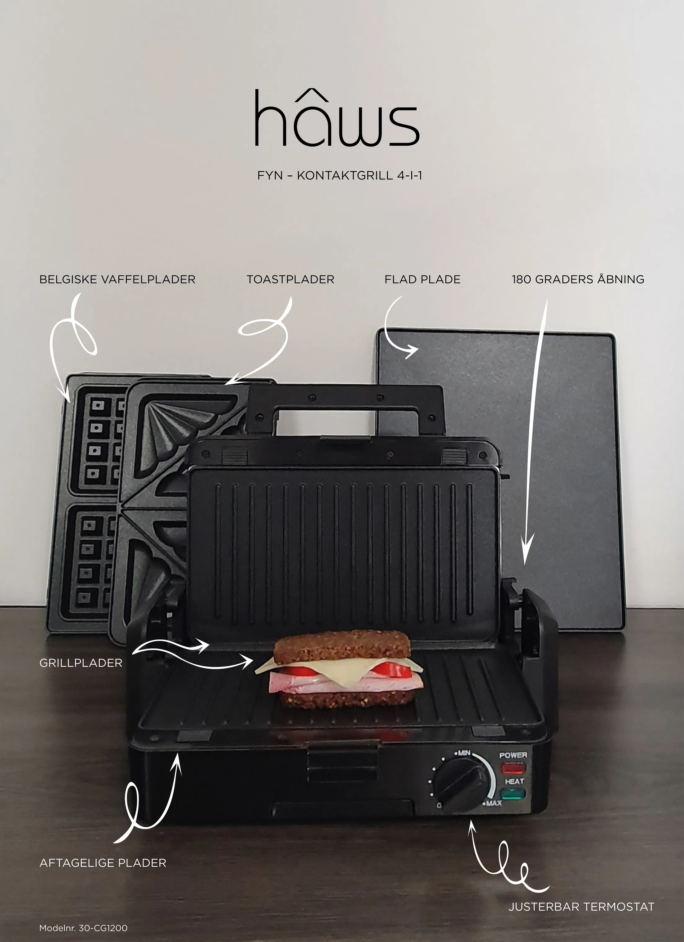 Hâws CG1200 Kontaktgrill 4-i-1
