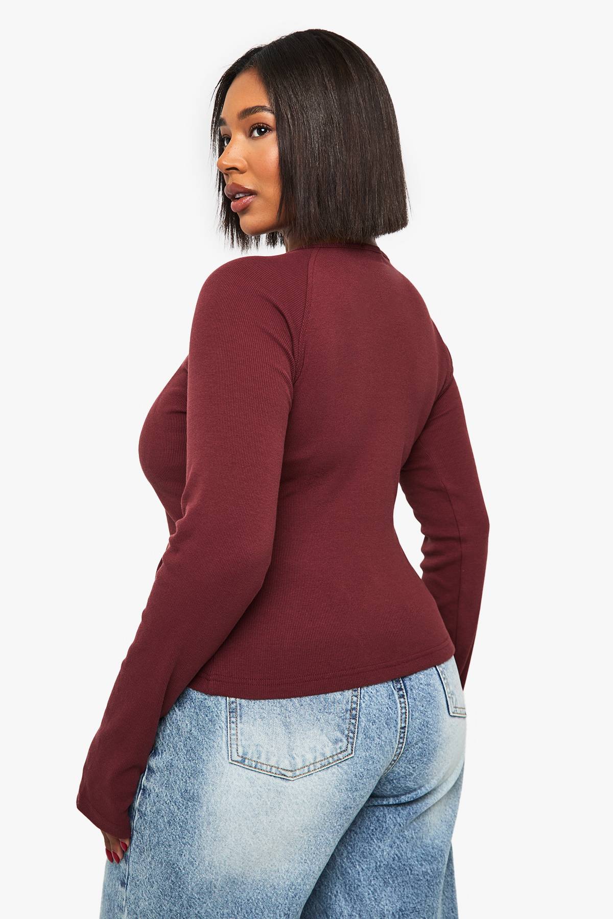 boohoo Haut boutonné à manches longues Plus