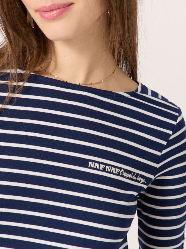 Tee-shirt marinière à inscription