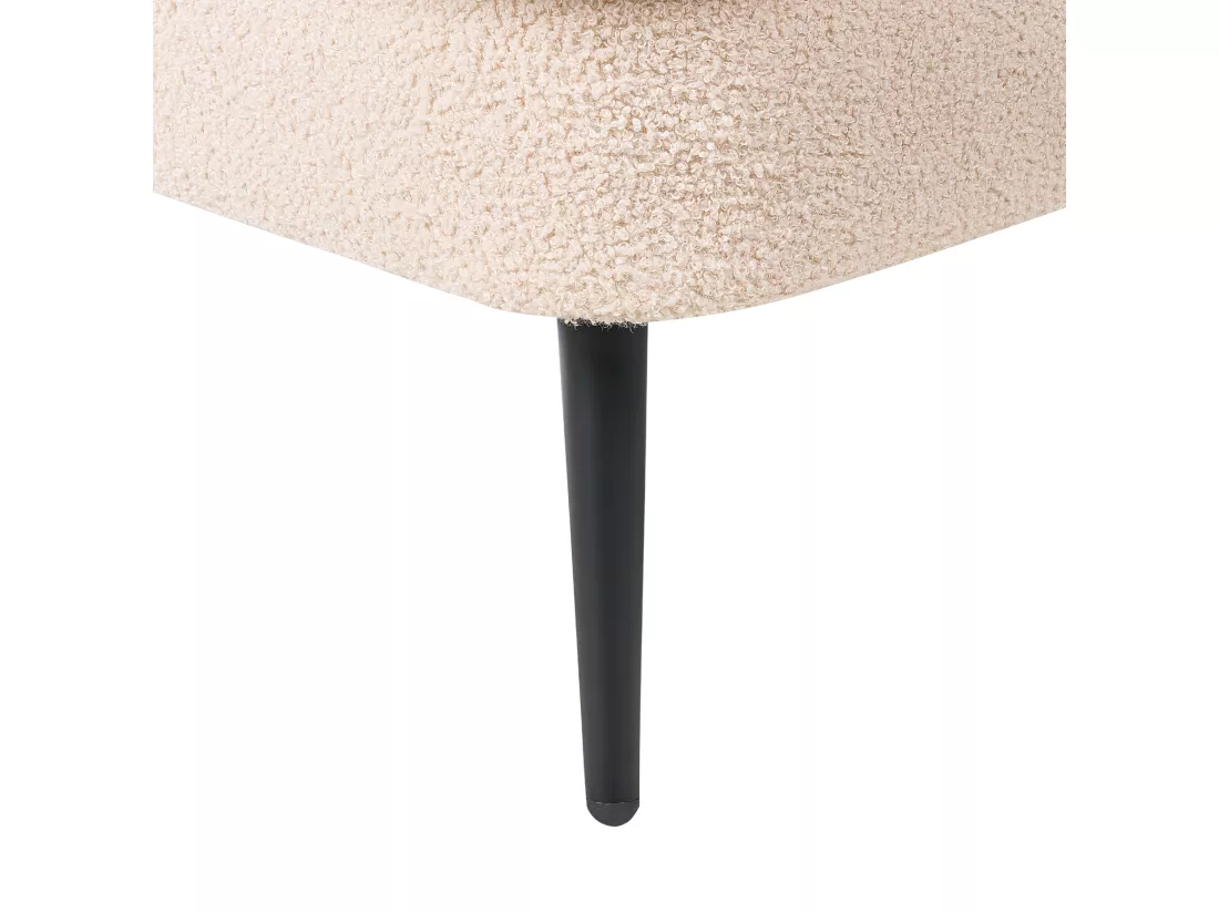 Divan côté droit en bouclé beige clair ALLIER