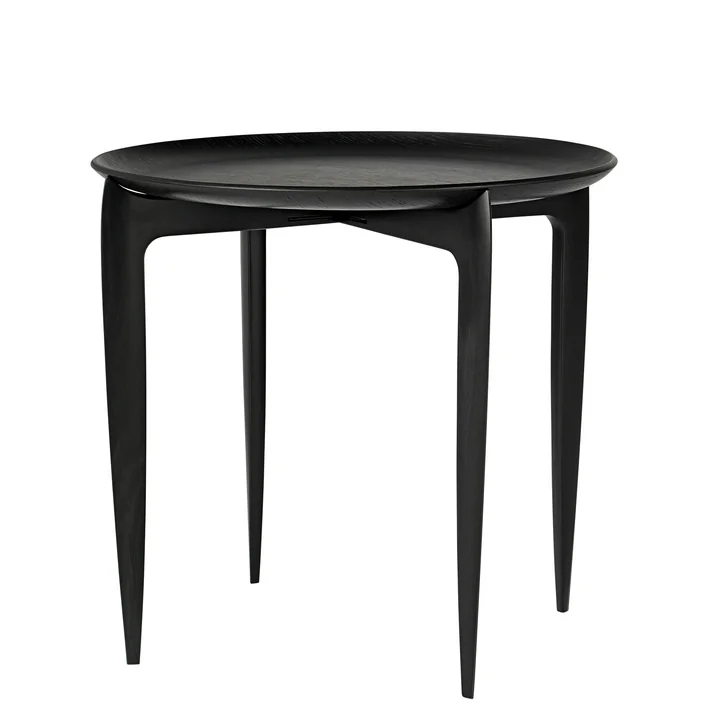 Fritz Hansen - Tablett Beistelltisch, Ø 45 x H 42 cm, schwarz
