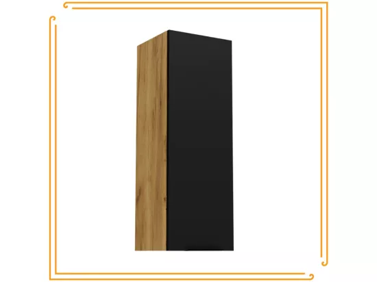 Armoire de salle de bain suspendue 30cm Étagère étroite en chêne noir Craft