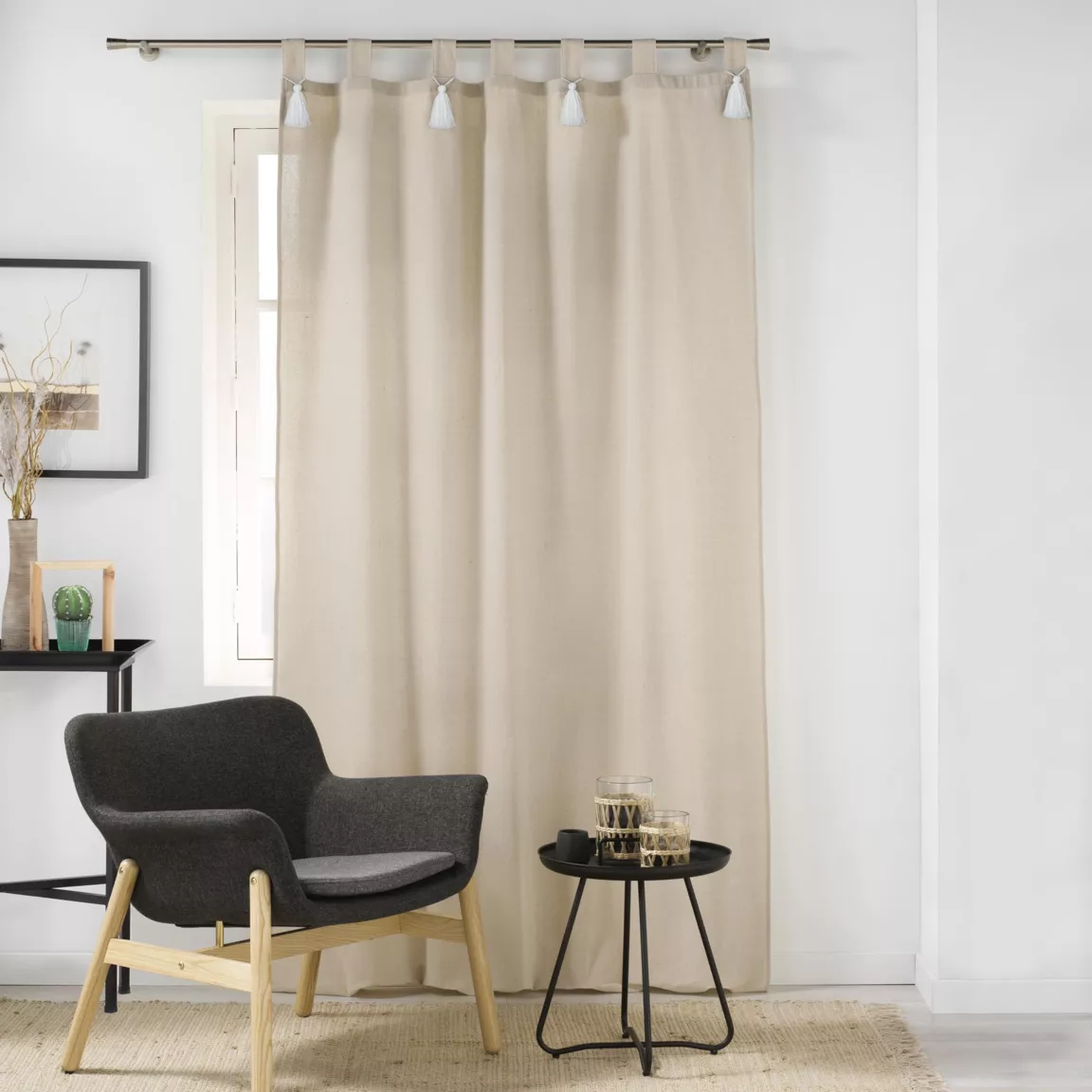 Rideau à passants coton (140 x 240 cm) Cyrine Beige