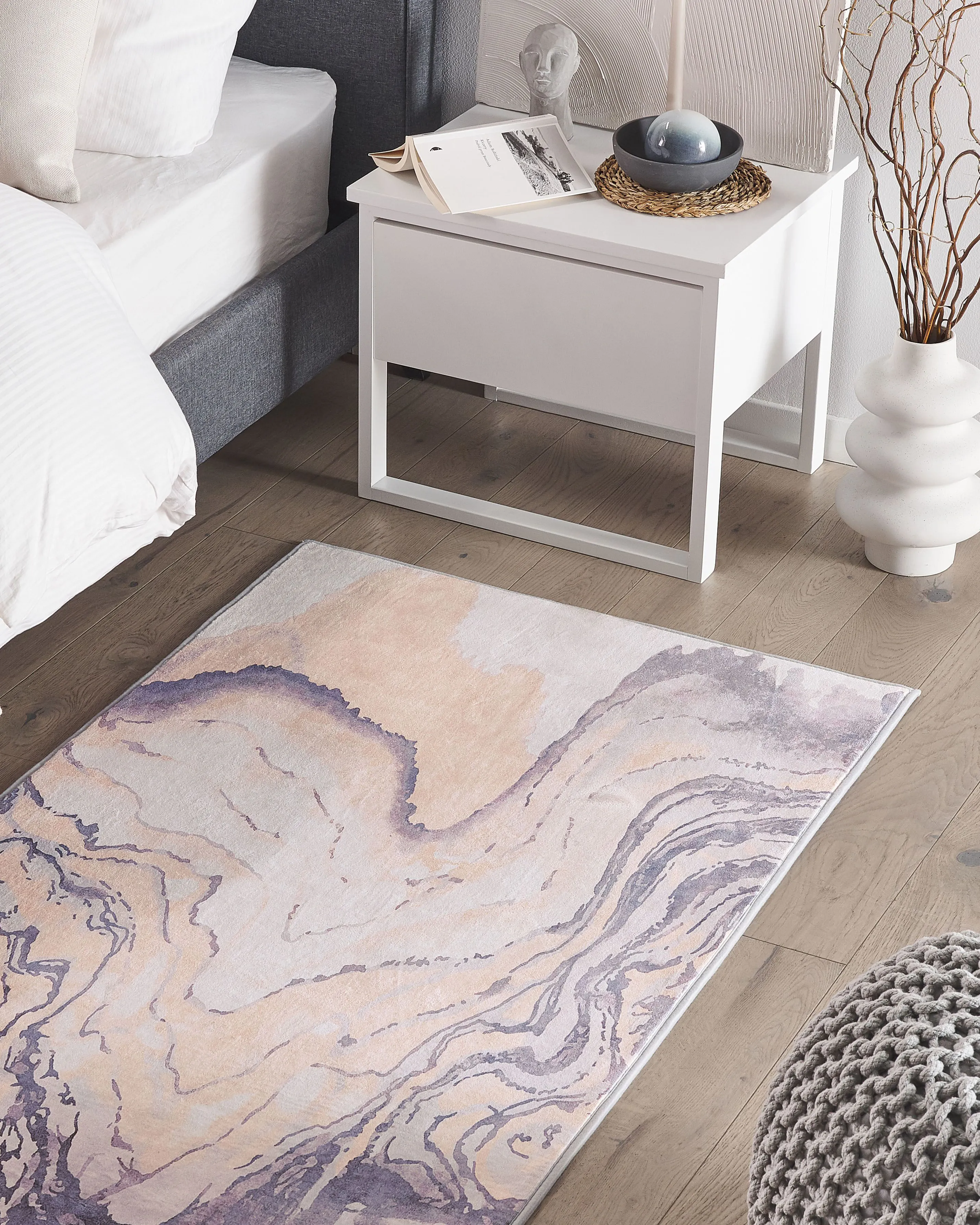 Vloerkleed GEBZE Grijs 80 x 150 cm