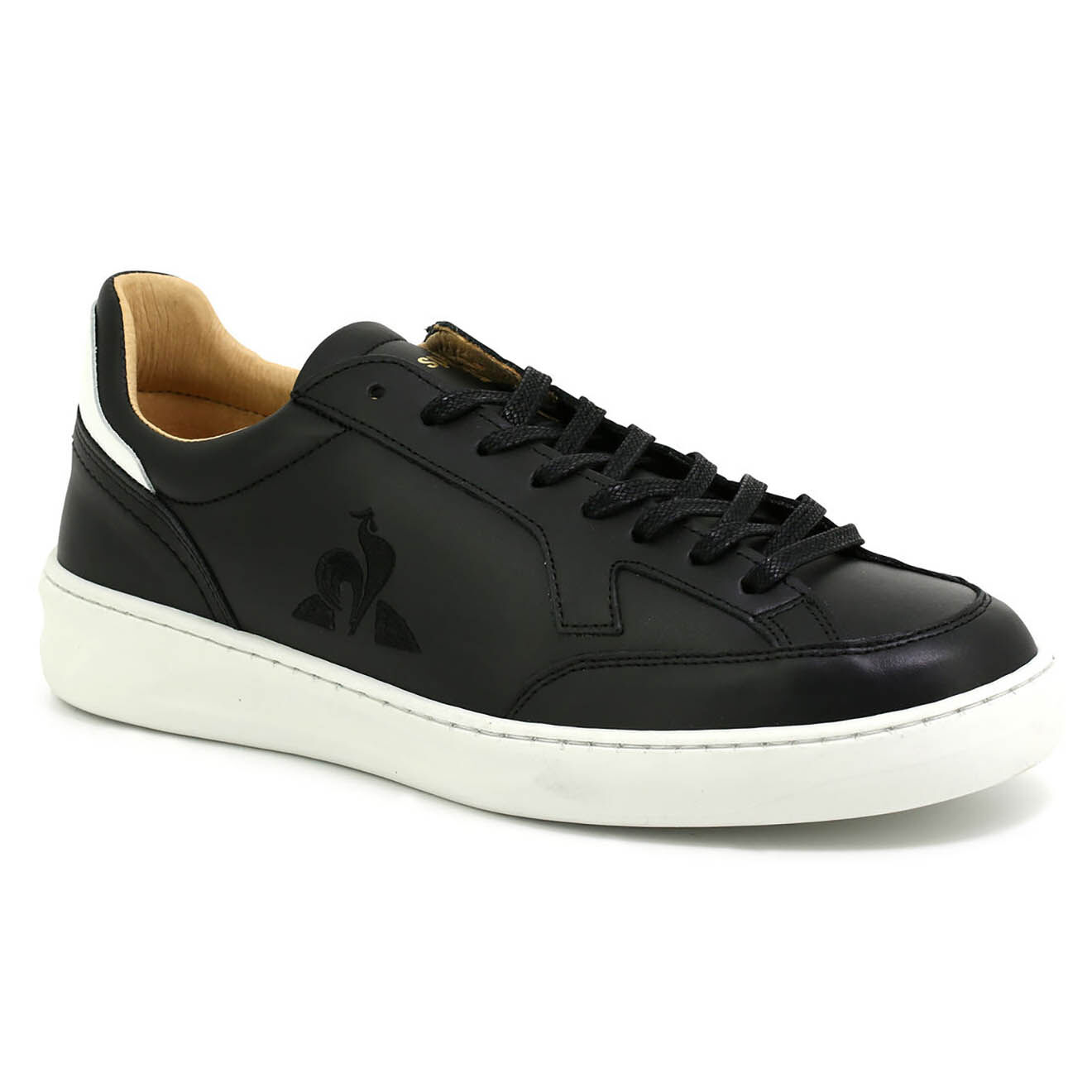 Le Coq Sportif Baskets en Cuir Triomphe noir/blanc
