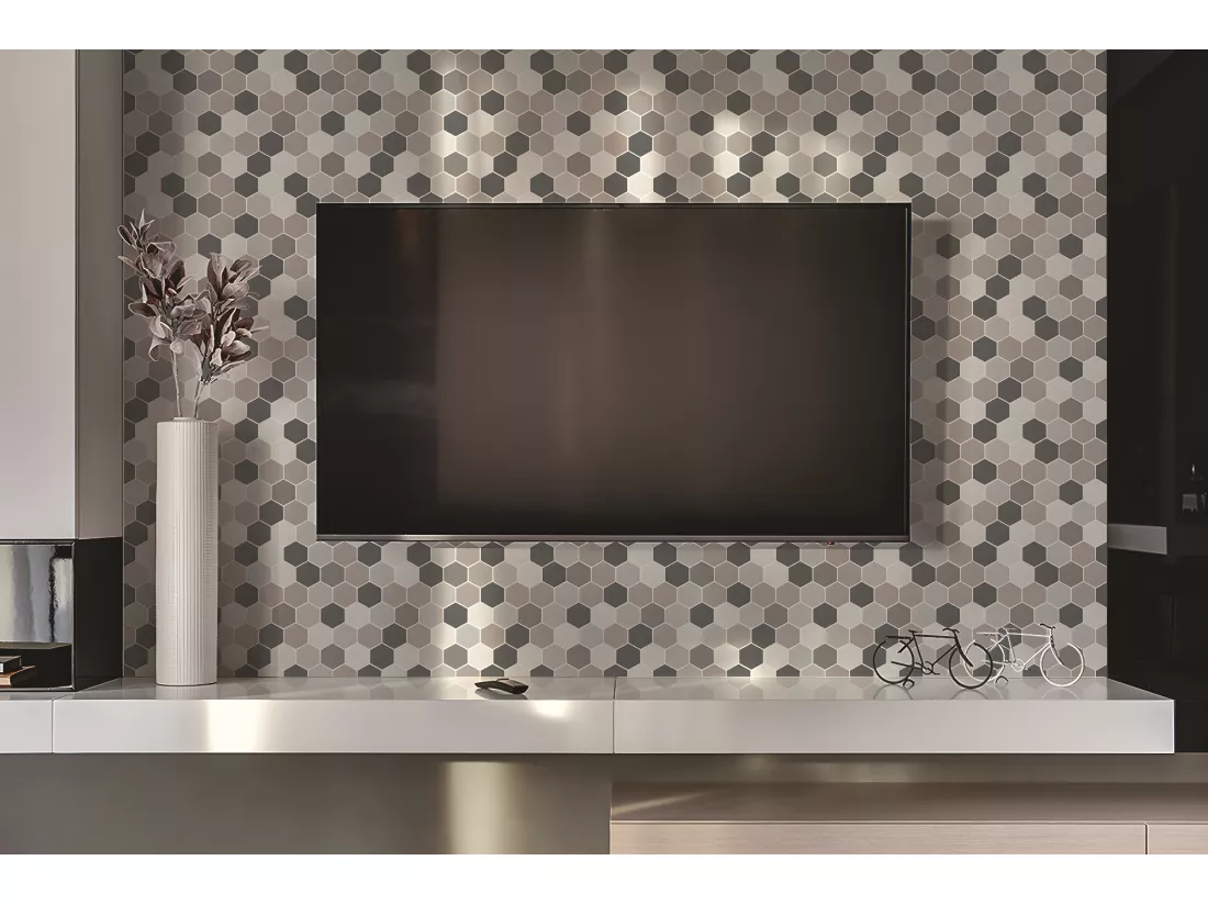 Panneaux muraux en vinyle, Planches en vinyle adhésives - 100x50 cm - Structure en nid d'abeille