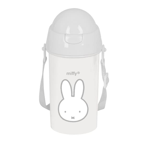 Flaske med lokk og sugerør Miffy Niebla Grå PVC 500 ml