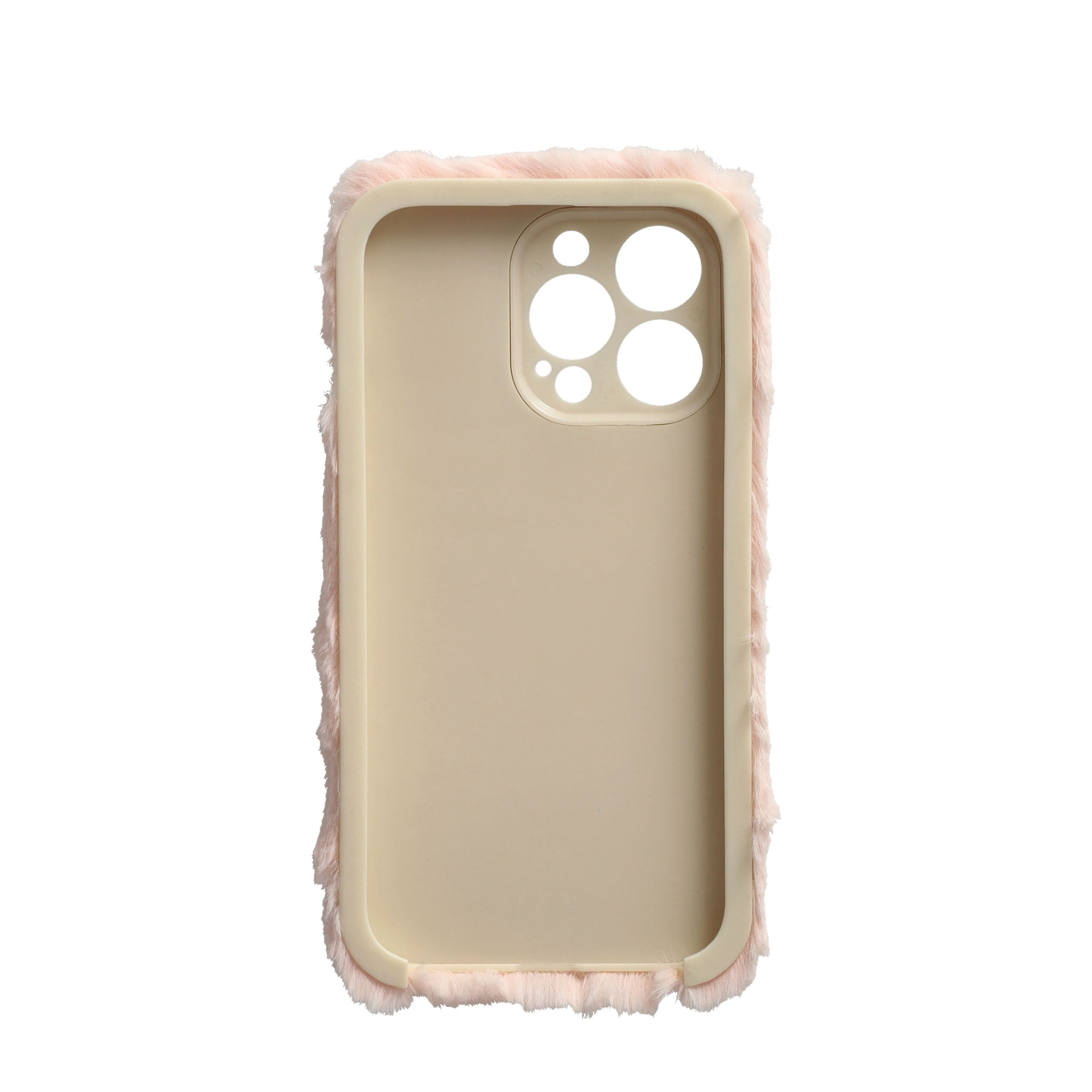 iPhone 13 Pro Gummi Plüsch Case Hülle mit Kameraschutz - Rosa