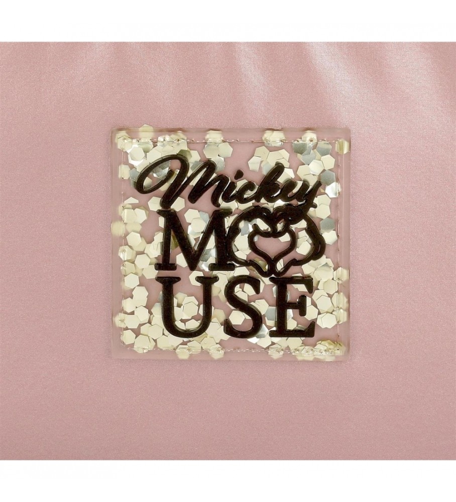 Estojo para lápis Joumma Bags rosa com estampa do Mickey - 23x10x9cm -
