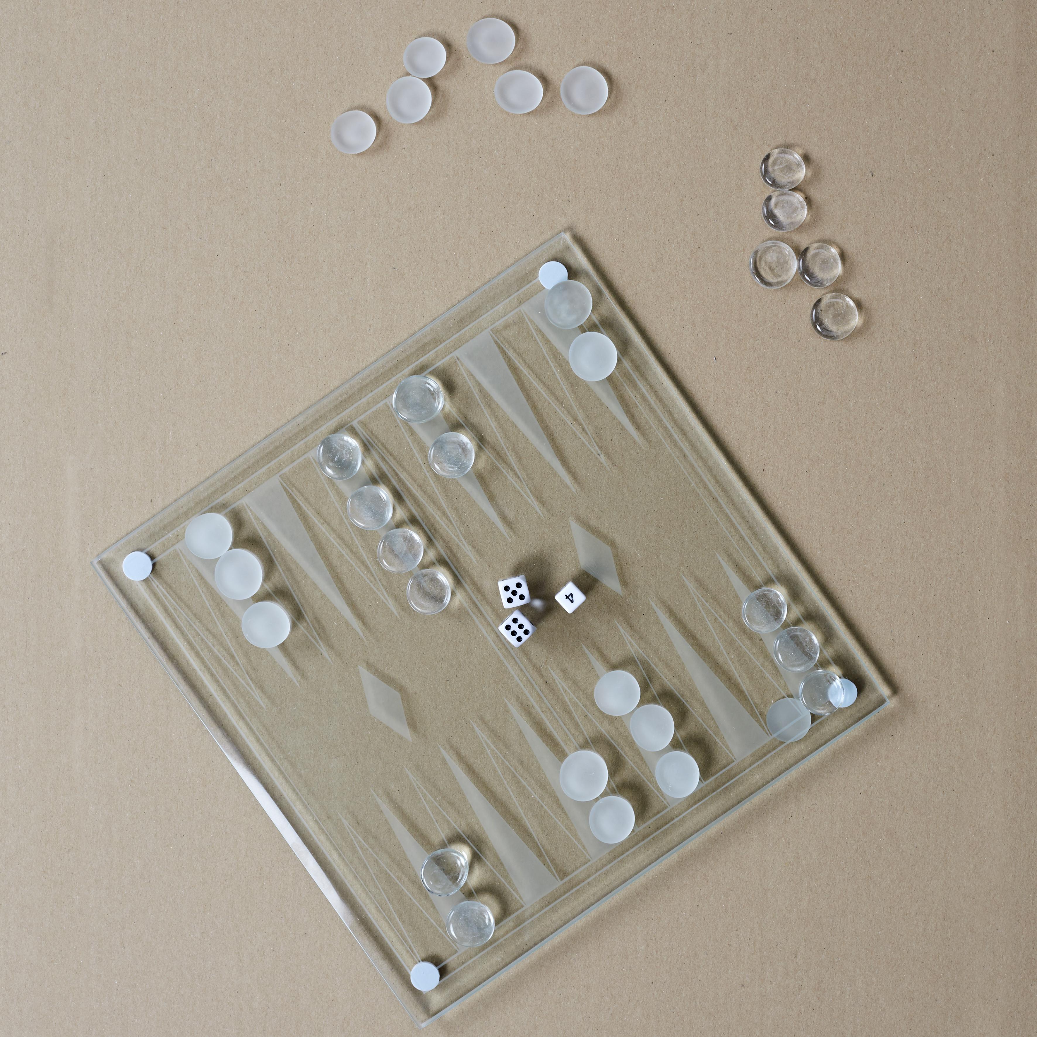 JEU BACKGAMMON VERRE