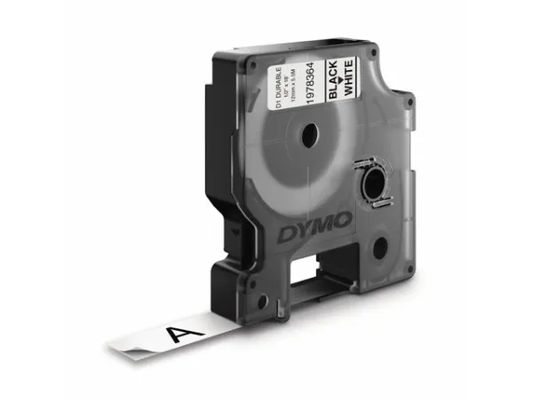 Labeltape DYMO® D1 Durable sort på hvid 12mm x 5,5m