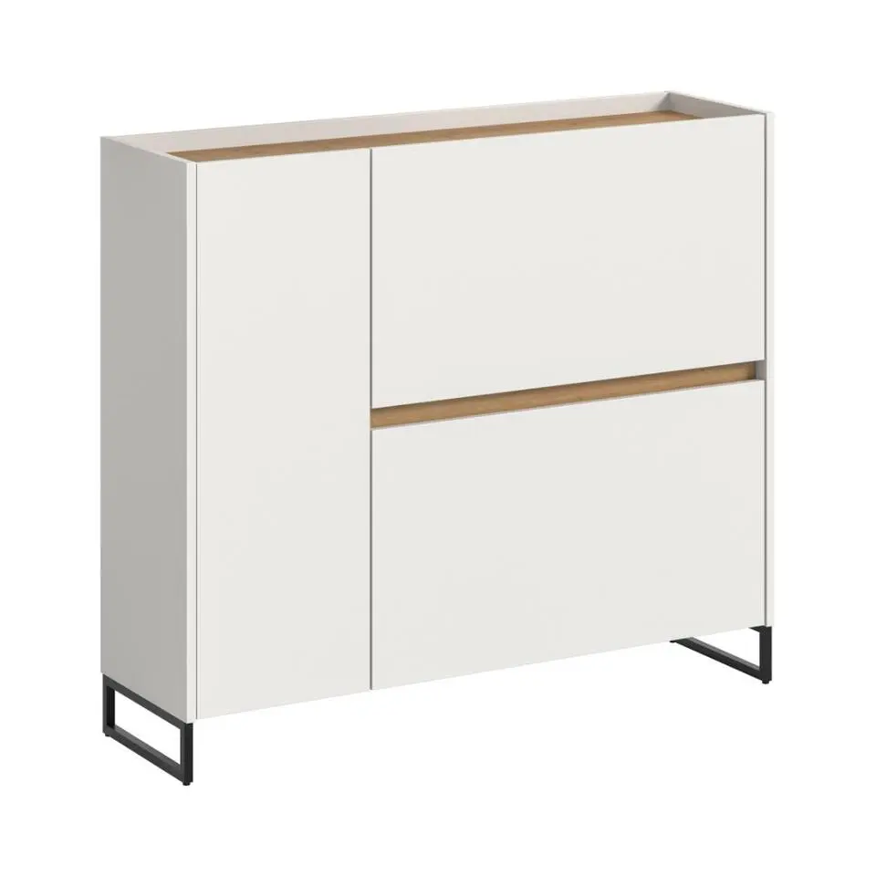 Hioshop Drive schoenenkast 1 deur- 2 vouwdeuren wit