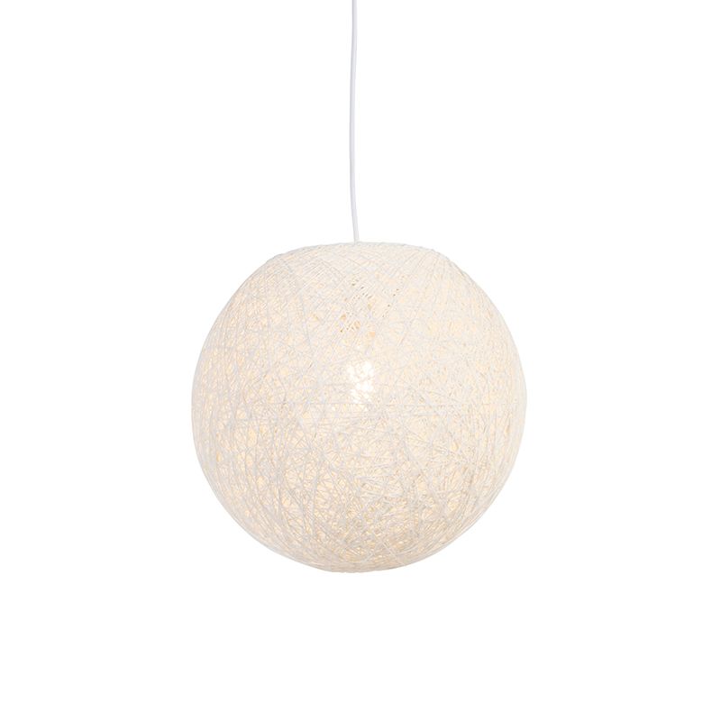Landelijke hanglamp wit bol 35cm - Corda