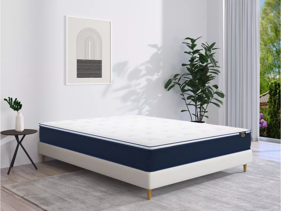 Matelas 120 x 190 cm ressorts ensachés et surmatelas intégré ép.24cm - ALTIER de YSMÉE