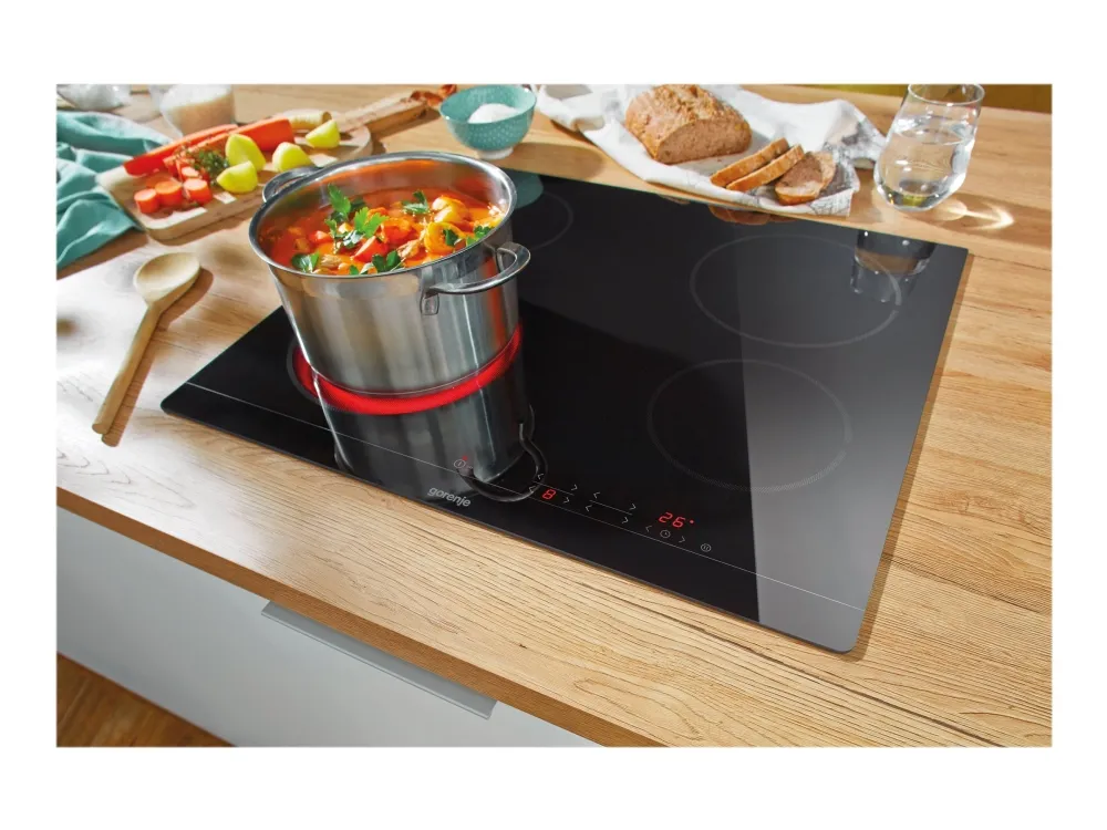 Gorenje ECT641BSC - Keramisk kogeplade - 4 plader - Niche - bredde: 56 cm - dybde: 49 cm - med slebne sider - sort