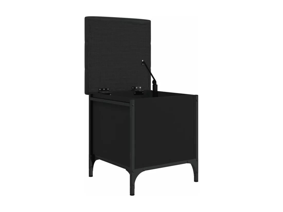 Banc de rangement noir 42x42x45 cm bois d'ingénierie