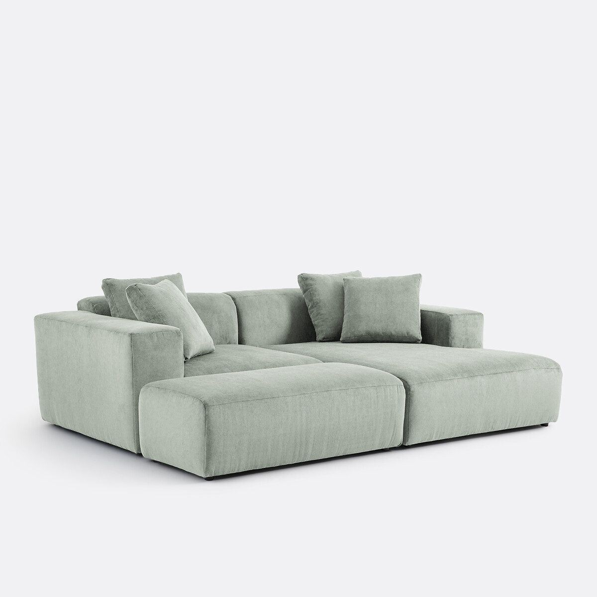 LA REDOUTE INTERIEURS<br>Puff XL, veludo canelado fino, Liora