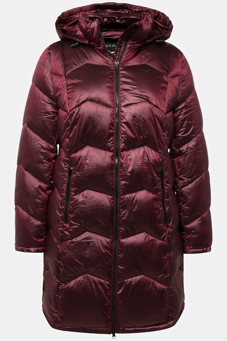HYPRAR Steppjacke, fein glänzend, wasserabweisend, Kapuze
